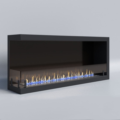 Биокамин "Русский огонь" Честер 1200 угловой левый с декоративным стеклом (стемалитом)