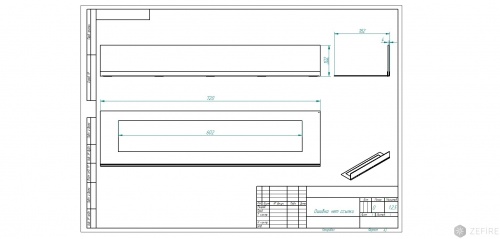 Стекло декоративное для биокамина серии Standart 780 для встраивания в портал