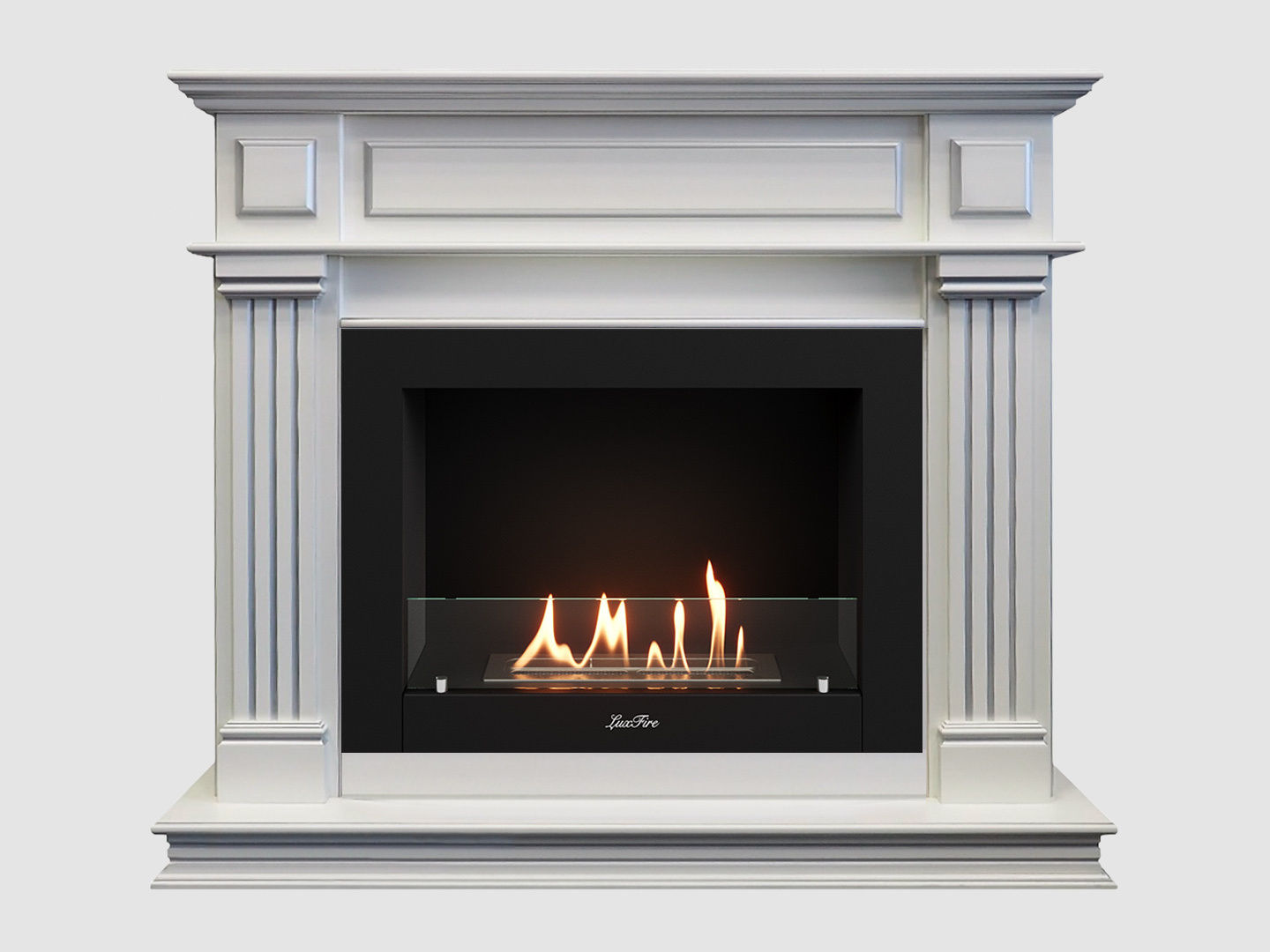 Каминный портал МДФ "Амелия 1260" с биокамином Lux Fire "Фаер Бокс 2 - 33" (белый) по цене 85 700 руб.