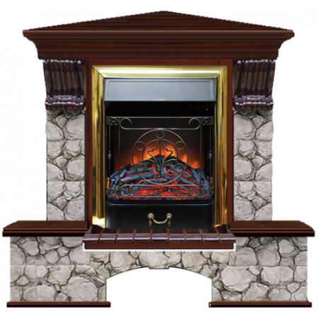 Бостон К Карелия угловой (красное дерево)+Majestic Brass