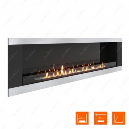 Биокамин SteelHeat LONG-H 1800 стекло + стемалит по цене 84 500 руб.