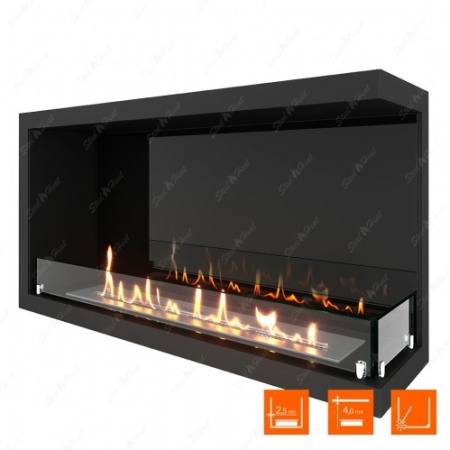 Биокамин угловой SteelHeat Leader 900 правый стекло + стемалит по цене 44 840 руб.