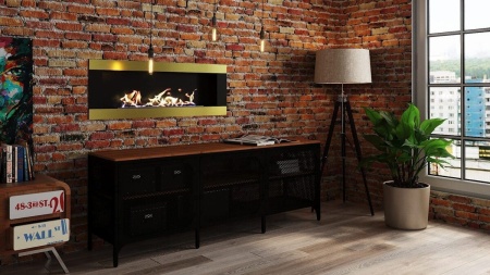 Биокамин "Русский огонь" Голд 1200N настенный с защитным стеклом по цене 44 250 руб.