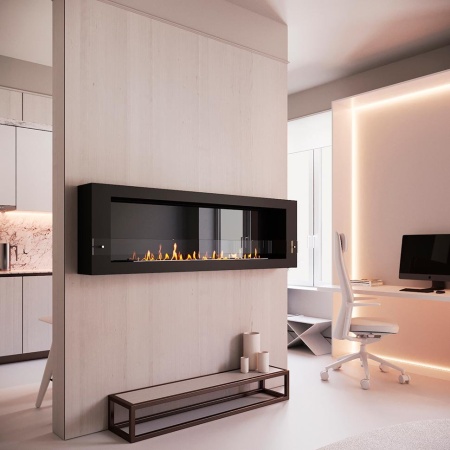 Биокамин SteelHeat WALL LONG 1800 черный по цене 69 090 руб.