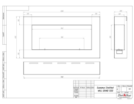 Биокамин SteelHeat WALL GRAND 1200 черный, стекло по цене 48 930 руб.