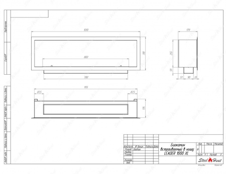Биокамин SteelHeat LEADER 1000 XL стекло по цене 43 728 руб.